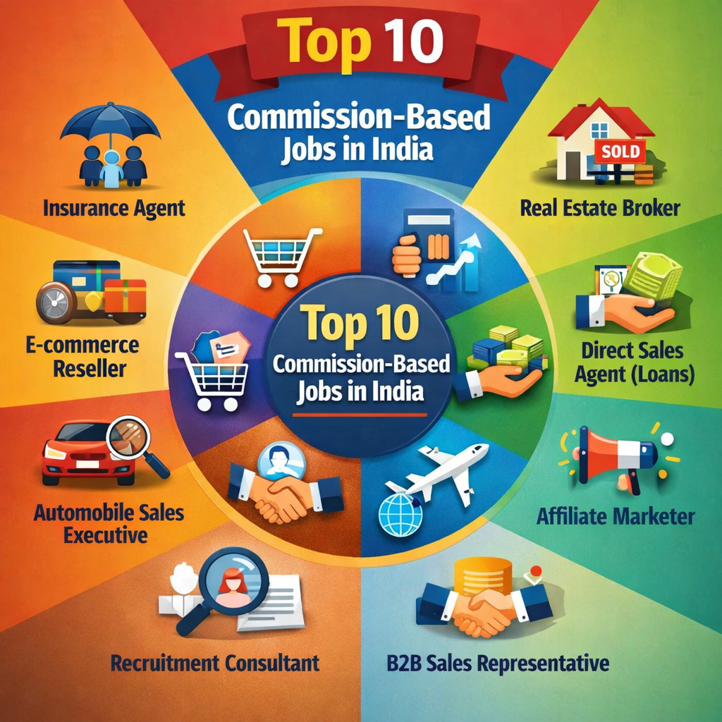 Top 10 Commission Based Jobs in India in 2026.